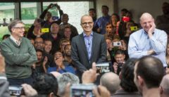 Microsoft's 3 CEOs at the event where Nadella was named CEO in 2014