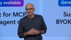 Microsoft CEO Satya Nadella on stage at Build 2025