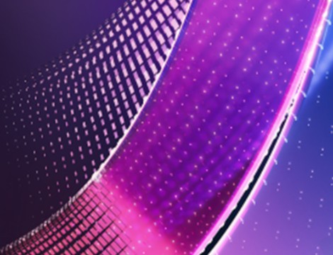 Purple freeform image that's part of Microsoft's Ignite 2025 branding