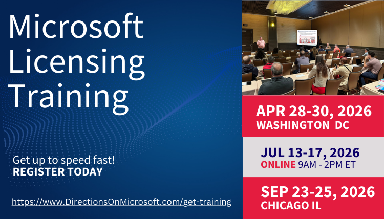 Microsoft Licensing Training dates for April to September, 2026