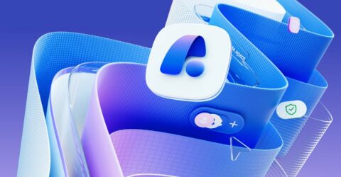 blue and purple ribbon with the A365 logo