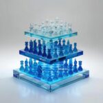 blue 3D multilevel chess game