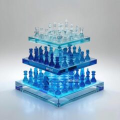 blue 3D multilevel chess game