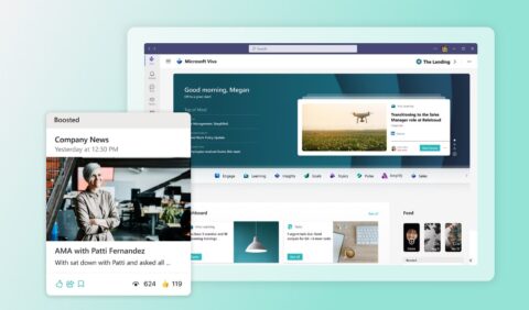 Viva module screens on a green background