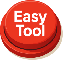 a red button with white letters saying 'Easy Tool'