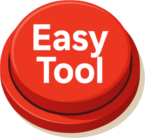 a red button with white letters saying 'Easy Tool'