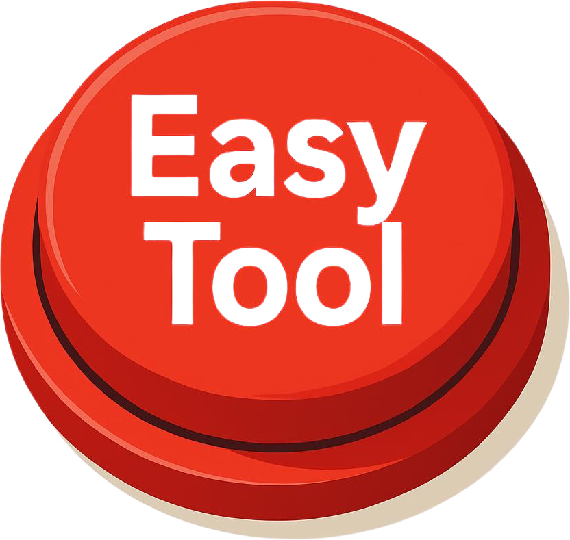 a red button with white letters saying 'Easy Tool'