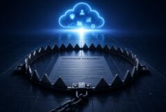 A Microsoft EA inside a trap with a glowing cloud on the horizon