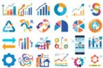 a bunch of colorful graphs and charts meant to look like a playbook illustration