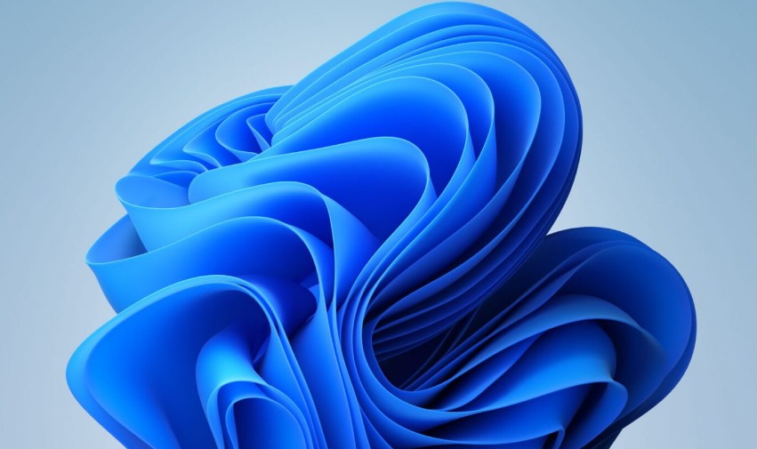 blue Windows 11 ribbon on a blue background